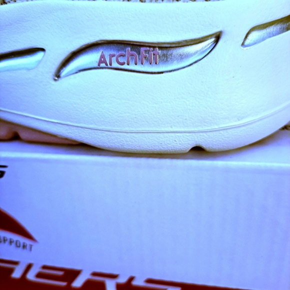 Women`s Skechers GO Walk Arch Fit - Crystal Waves Sneaker 124882-TPPK Taupe/p 10 - Picture 5 of 15